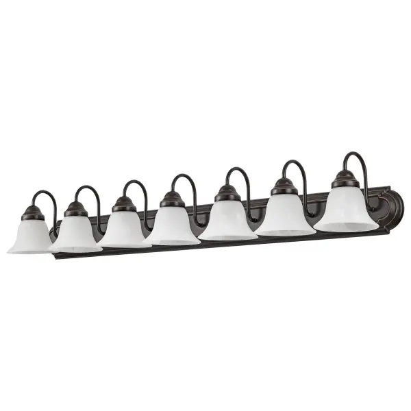Ballerina 7-Light Vanity with Alabaster Glass Bell Shades - Image 3