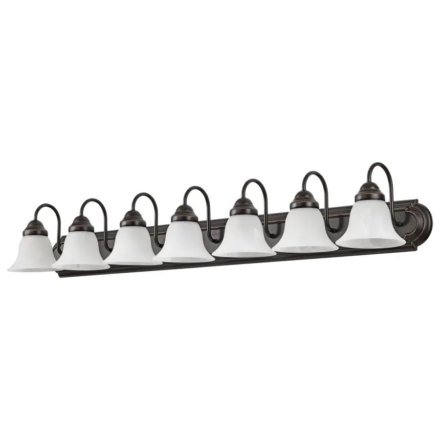 Ballerina 7-Light Vanity with Alabaster Glass Bell Shades - Image 3