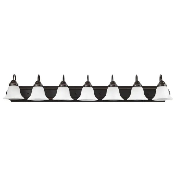 Ballerina 7-Light Vanity with Alabaster Glass Bell Shades - Image 4