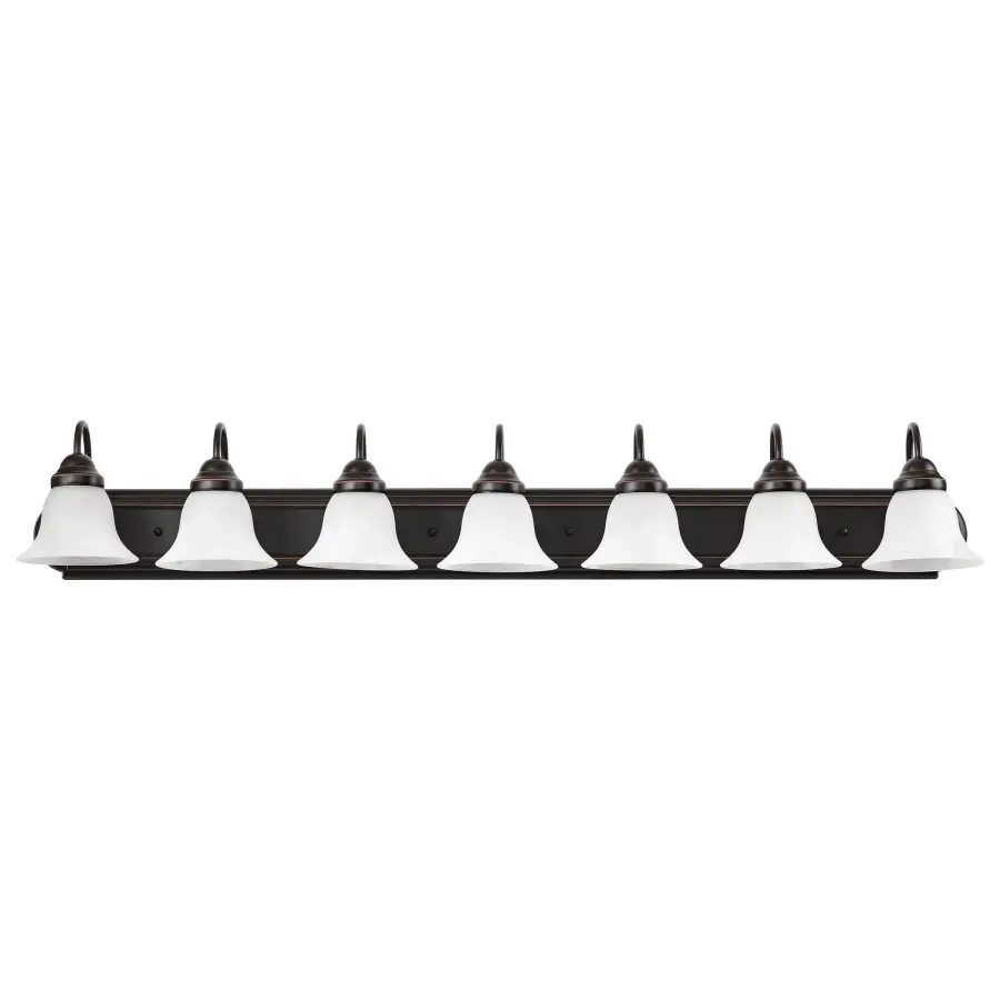 Ballerina 7-Light Vanity with Alabaster Glass Bell Shades - Image 4
