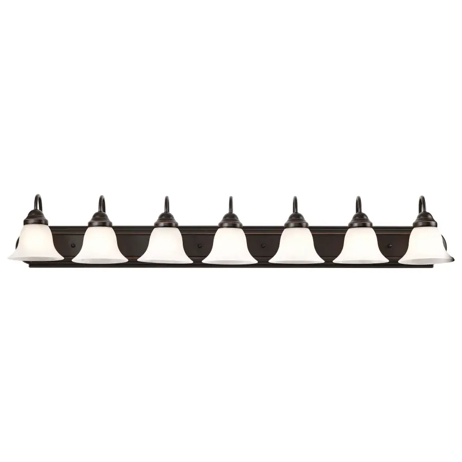 Ballerina 7-Light Vanity with Alabaster Glass Bell Shades - Image 5