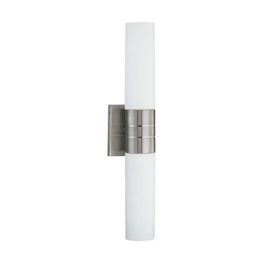Link 2-Light Vertical Tube Wall Sconce with White Glass - Image 1