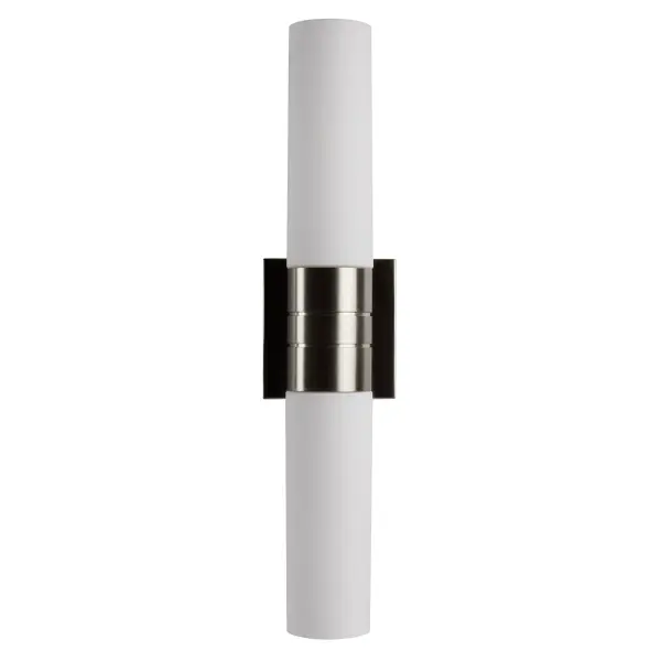 Link 2-Light Vertical Tube Wall Sconce with White Glass - Image 2