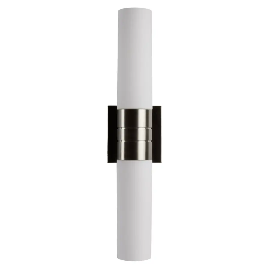 Link 2-Light Vertical Tube Wall Sconce with White Glass - Image 2