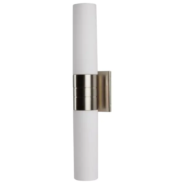 Link 2-Light Vertical Tube Wall Sconce with White Glass - Image 3