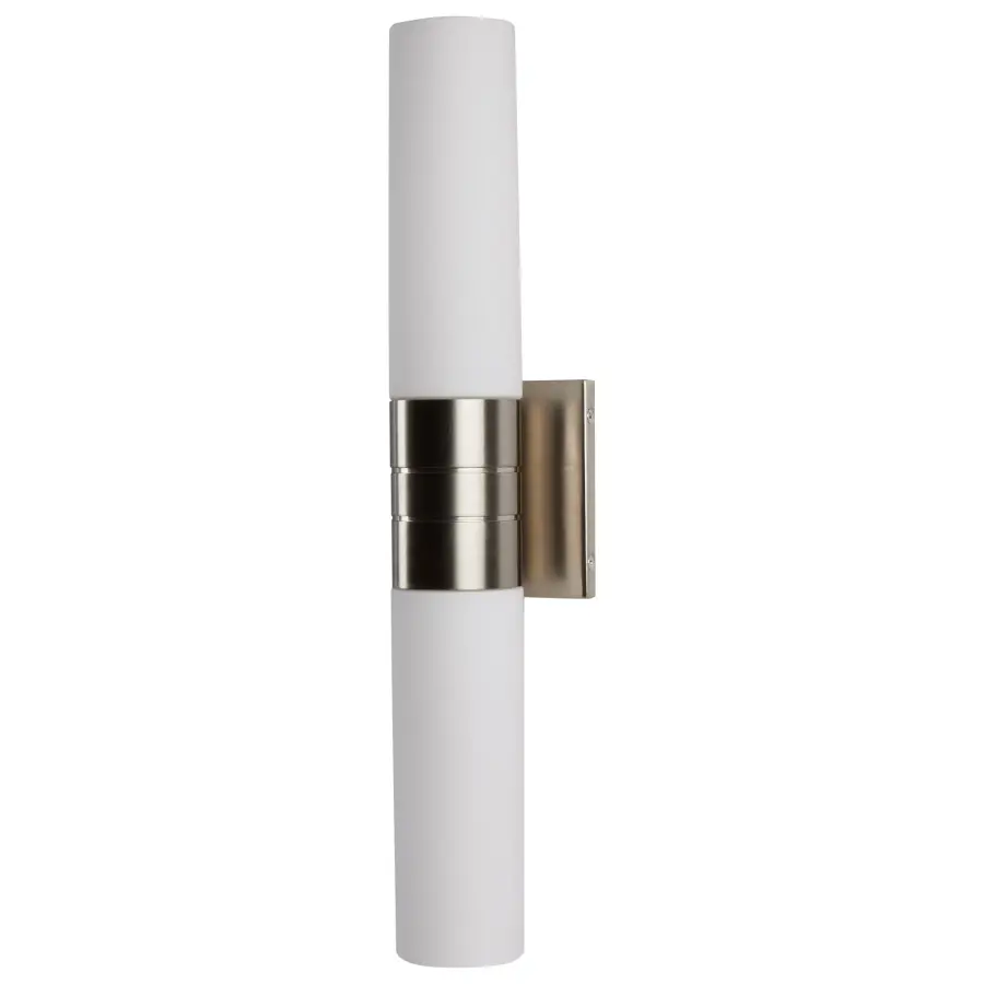 Link 2-Light Vertical Tube Wall Sconce with White Glass - Image 3