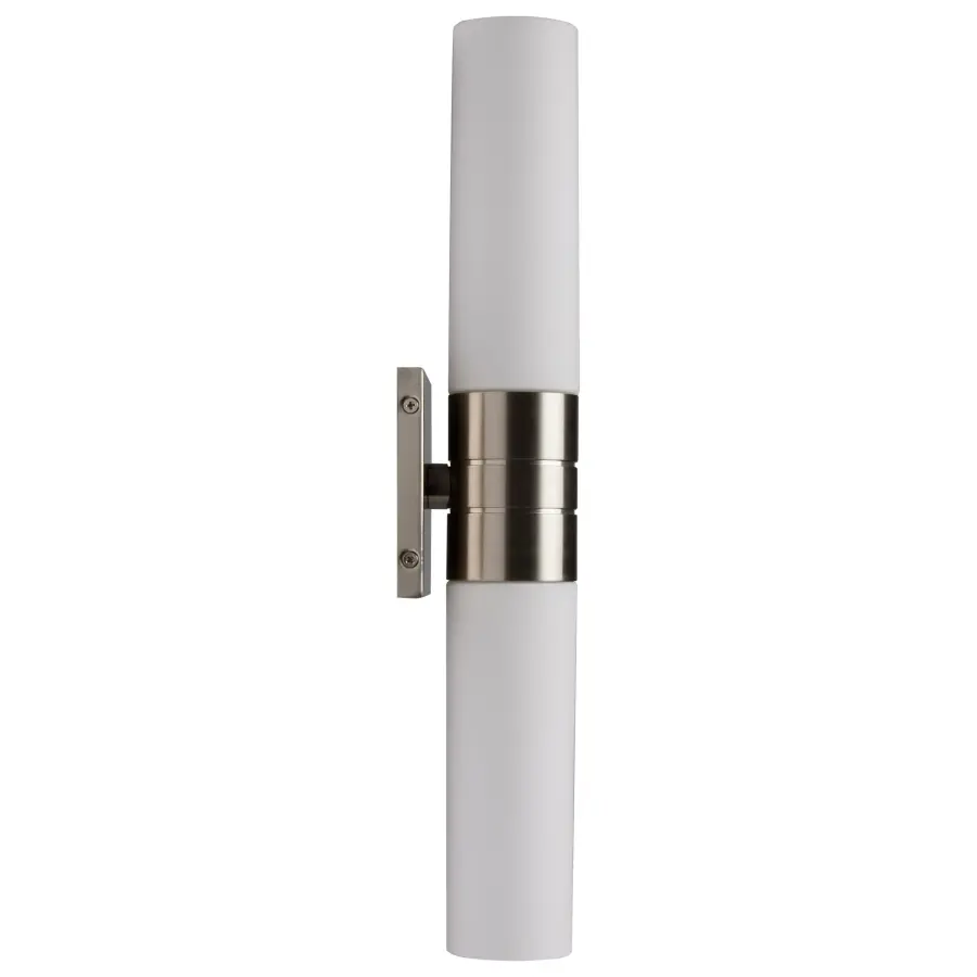 Link 2-Light Vertical Tube Wall Sconce with White Glass - Image 4