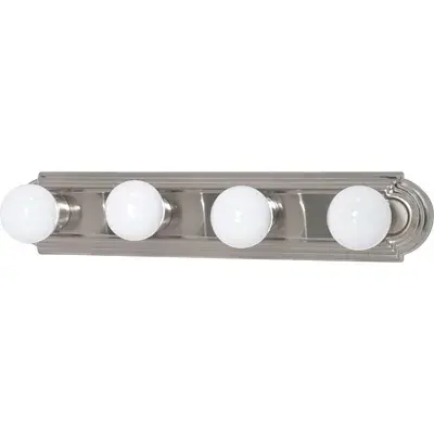 This 24-inch vanity light combines elegant racetrack styling with practical illumination for bathrooms and hallways. Available in five finish options, it delivers soft, even lighting across a wide area.