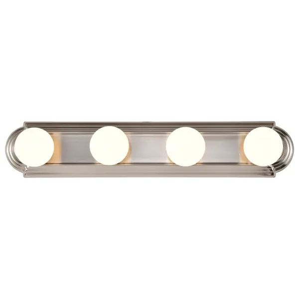 This 24-inch vanity light combines elegant racetrack styling with practical illumination for bathrooms and hallways. Available in five finish options, it delivers soft, even lighting across a wide area. - alternate view