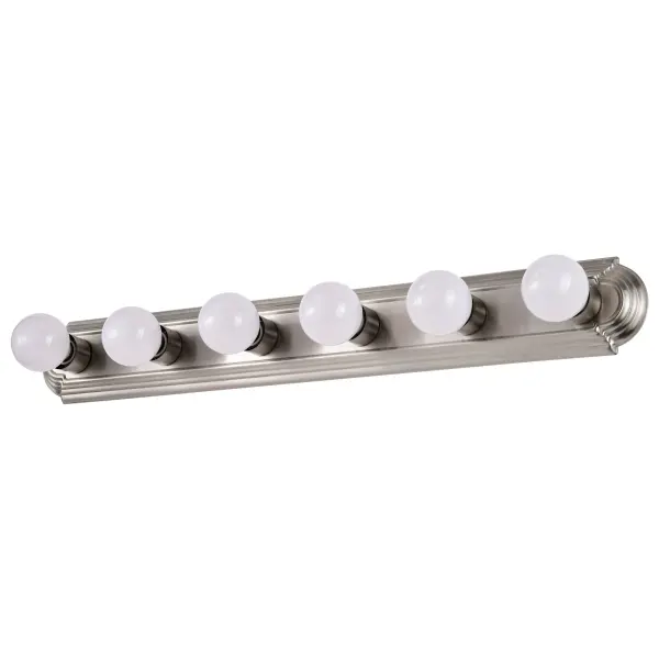 This 36-inch racetrack vanity light delivers elegant, functional illumination perfect for bathrooms and hallways. With 6 lights providing 100 watts of soft white light, it offers excellent coverage for larger vanity areas. - alternate view