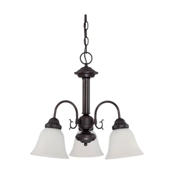 Ballerina 3-Light Chandelier with Frosted White Glass