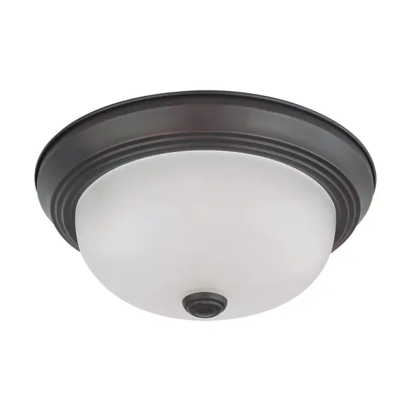 2-Light Flush Mount with Frosted White Glass