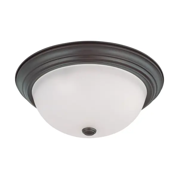 3-Light Flush Mount with Frosted White Glass