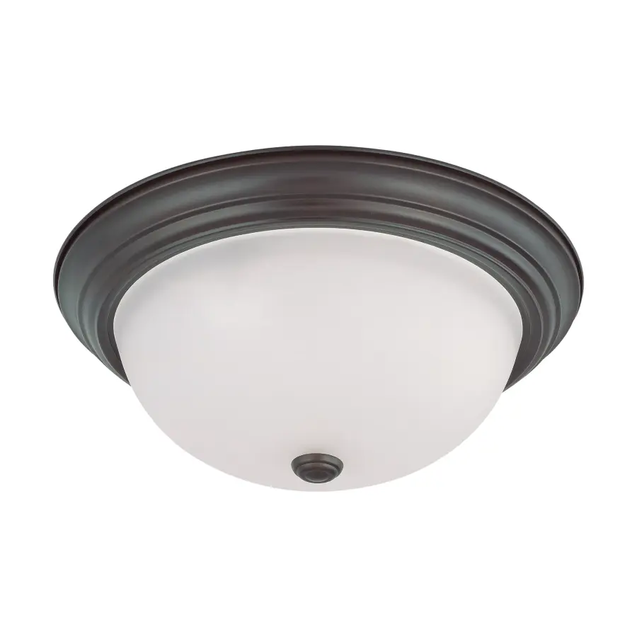 3-Light Flush Mount with Frosted White Glass