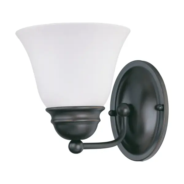 Empire 1-Light Vanity Fixture with Frosted White Glass