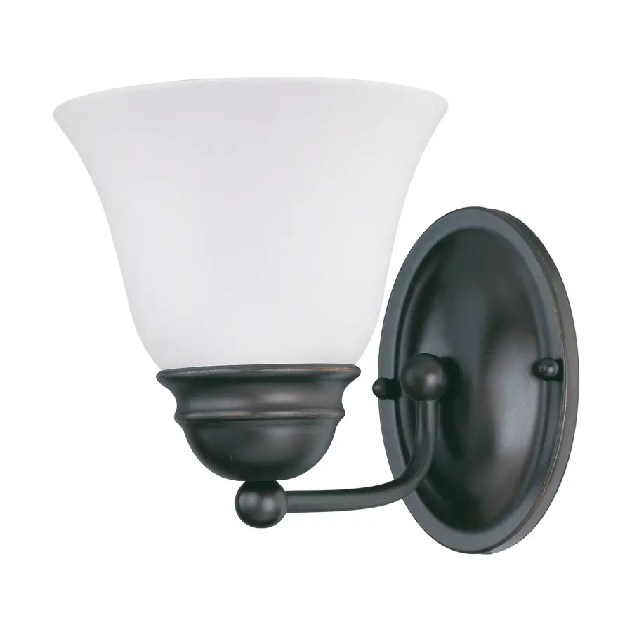 Empire 1-Light Vanity Fixture with Frosted White Glass