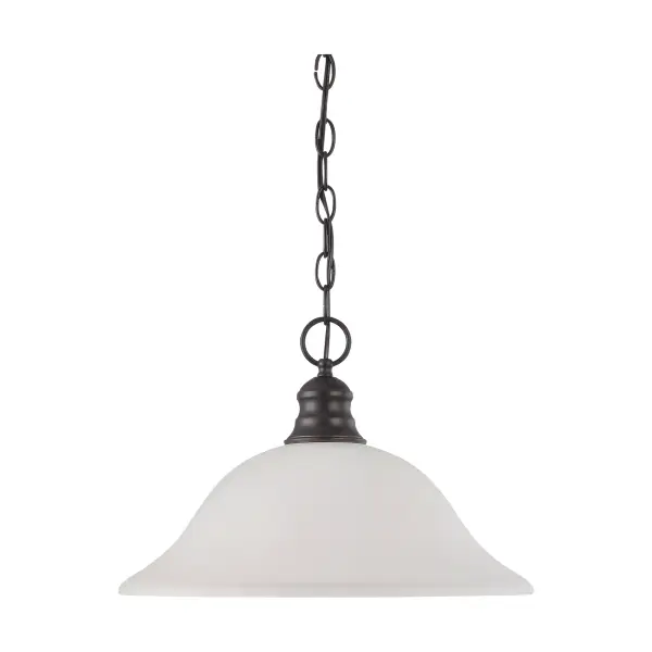16" Mahogany Bronze Pendant with Frosted White Glass