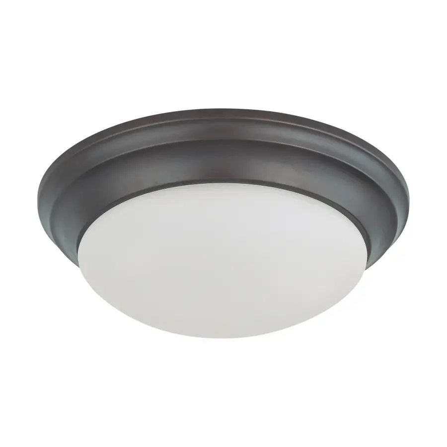 2-Light Flush Mount with Frosted White Glass - Image 1