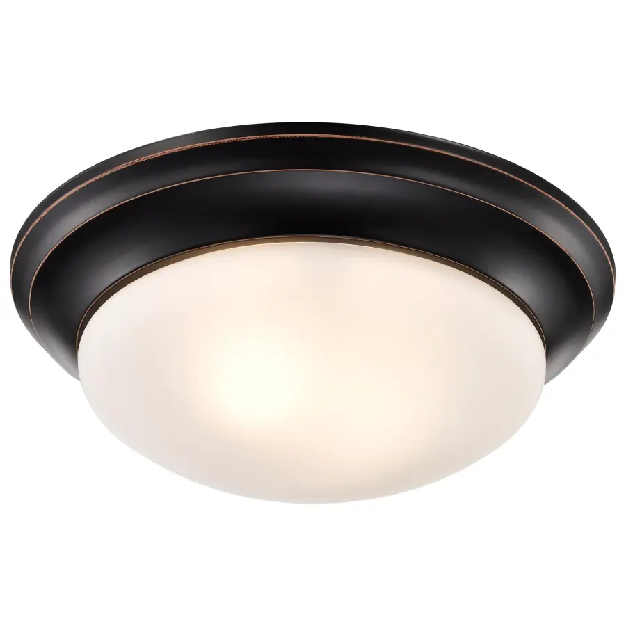 2-Light Flush Mount with Frosted White Glass - Image 3