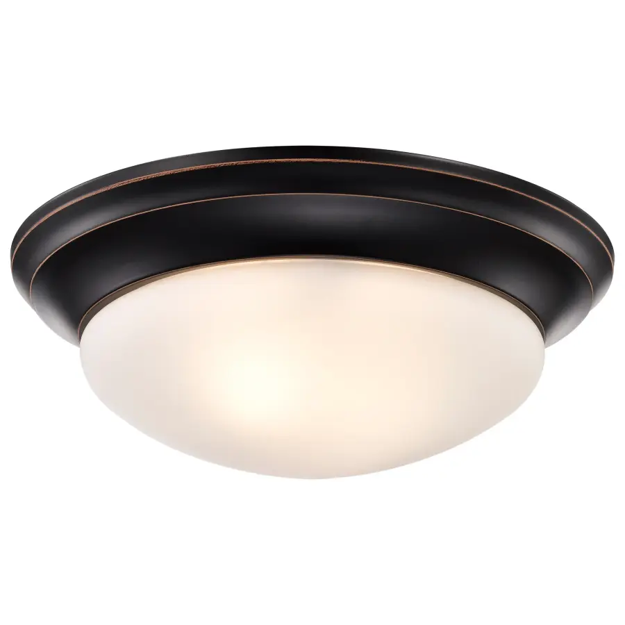 2-Light Flush Mount with Frosted White Glass - Image 5