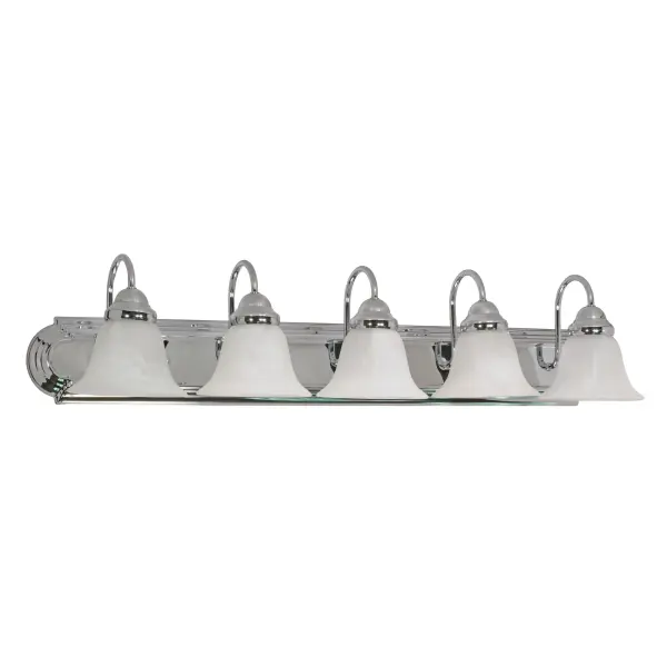 Ballerina 5-Light Vanity with Alabaster Glass Bell Shades - Image 1