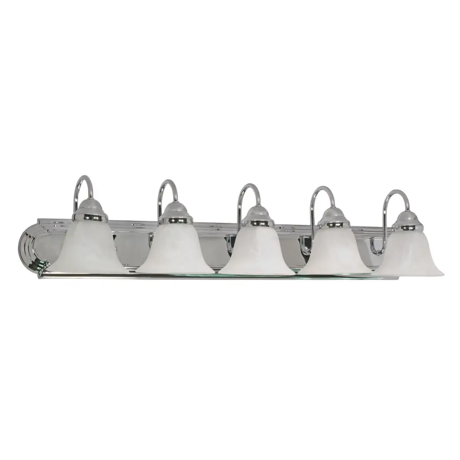 Ballerina 5-Light Vanity with Alabaster Glass Bell Shades - Image 1
