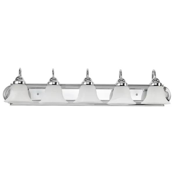 Ballerina 5-Light Vanity with Alabaster Glass Bell Shades - Image 2