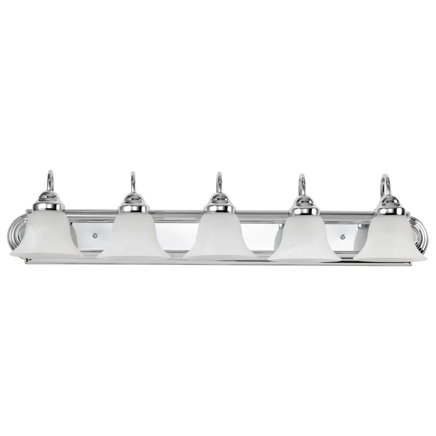 Ballerina 5-Light Vanity with Alabaster Glass Bell Shades - Image 2