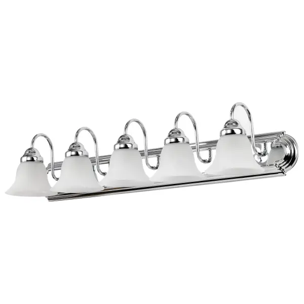 Ballerina 5-Light Vanity with Alabaster Glass Bell Shades - Image 4