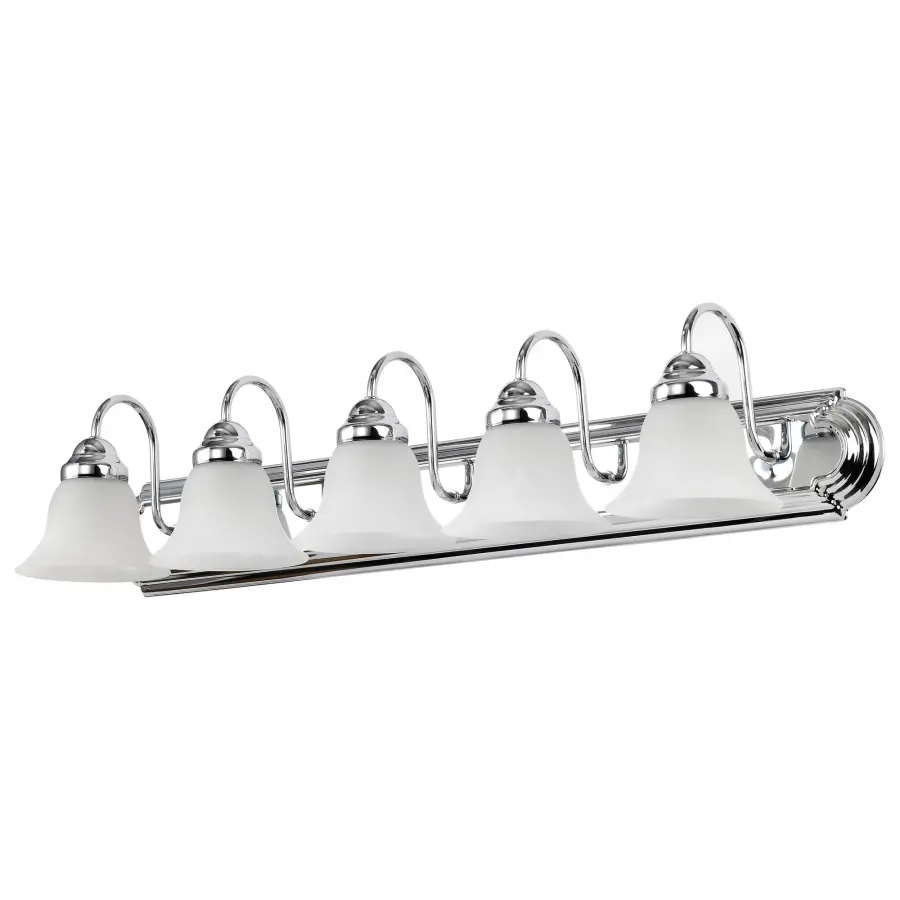Ballerina 5-Light Vanity with Alabaster Glass Bell Shades - Image 4
