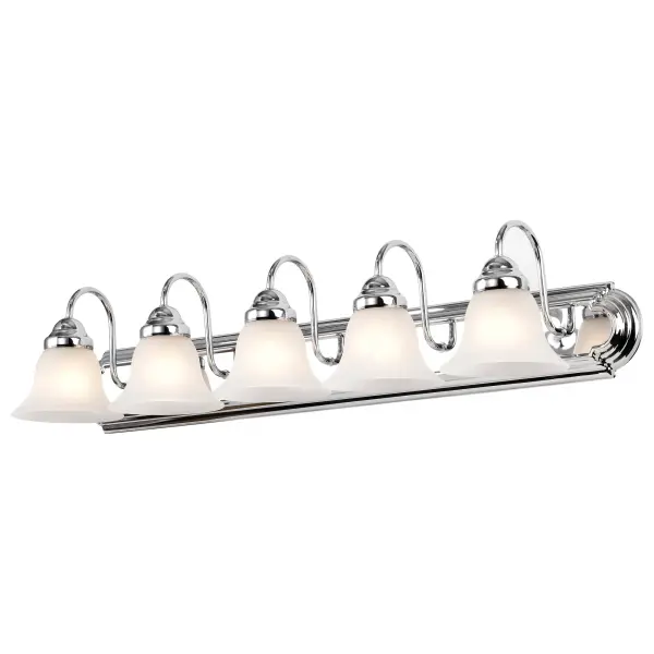 Ballerina 5-Light Vanity with Alabaster Glass Bell Shades - Image 5