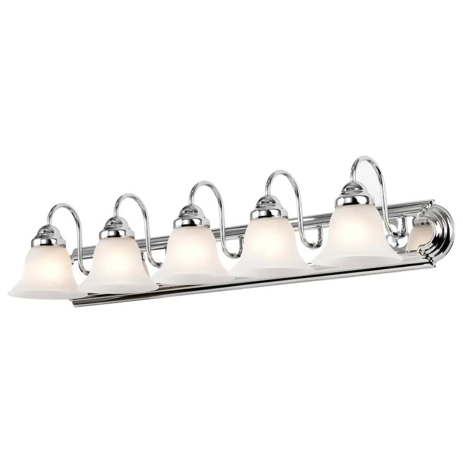Ballerina 5-Light Vanity with Alabaster Glass Bell Shades - Image 5
