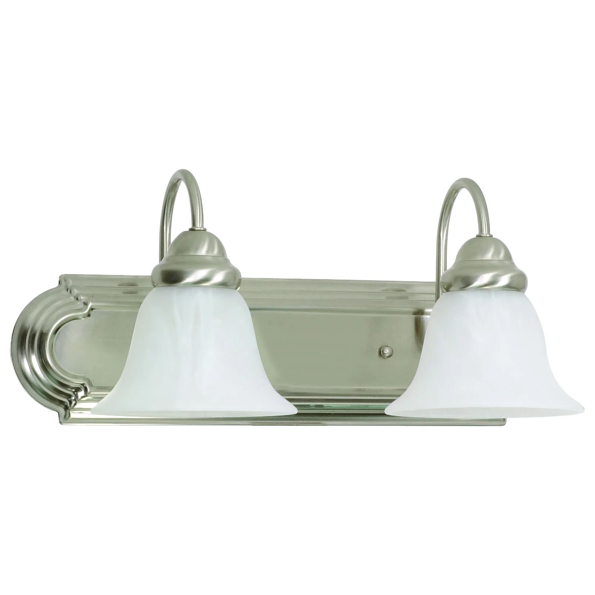 Ballerina 2-Light Vanity with Alabaster Glass Bell Shades