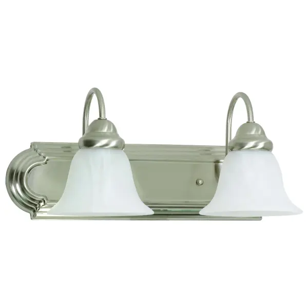 Ballerina 2-Light Vanity with Alabaster Glass Bell Shades
