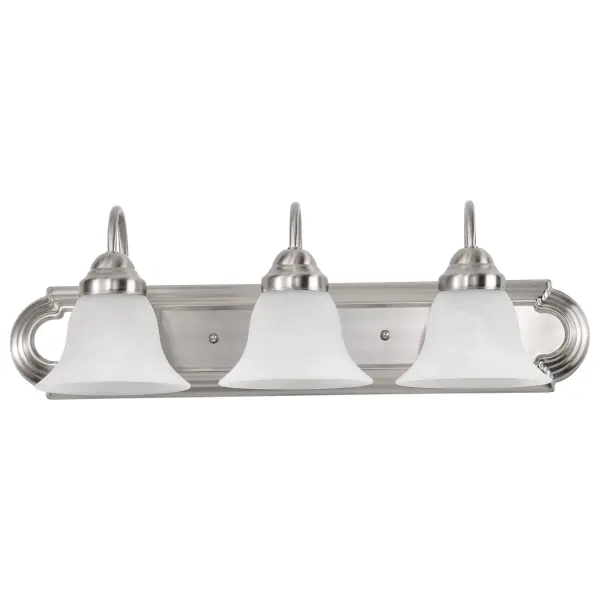 Ballerina 3-Light Vanity with Alabaster Glass Bell Shades - Image 3