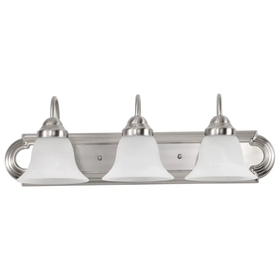 Ballerina 3-Light Vanity with Alabaster Glass Bell Shades - Image 3