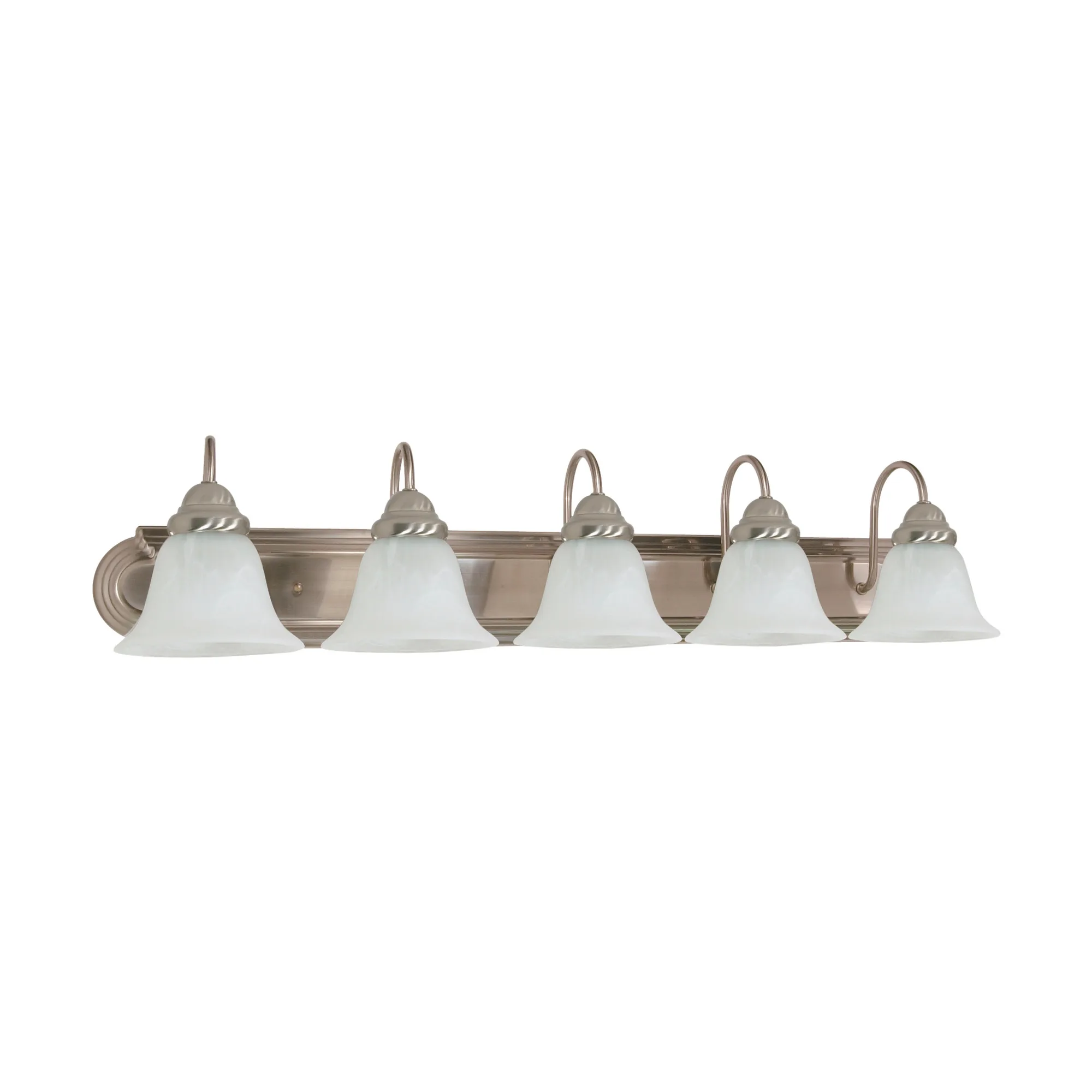 Ballerina 5-Light Vanity with Alabaster Glass Bell Shades