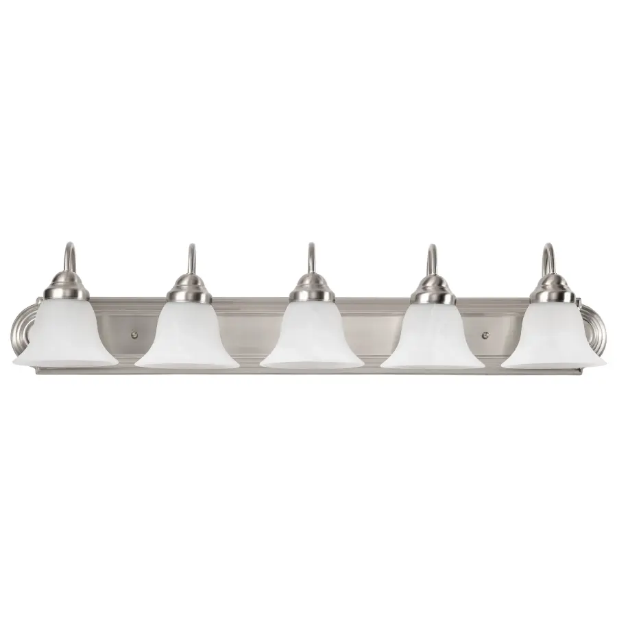 Ballerina 5-Light Vanity with Alabaster Glass Bell Shades - Image 3