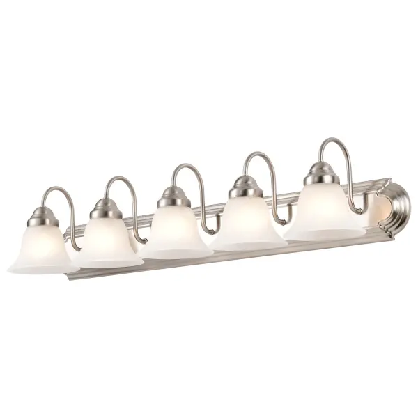 Ballerina 5-Light Vanity with Alabaster Glass Bell Shades - Image 4