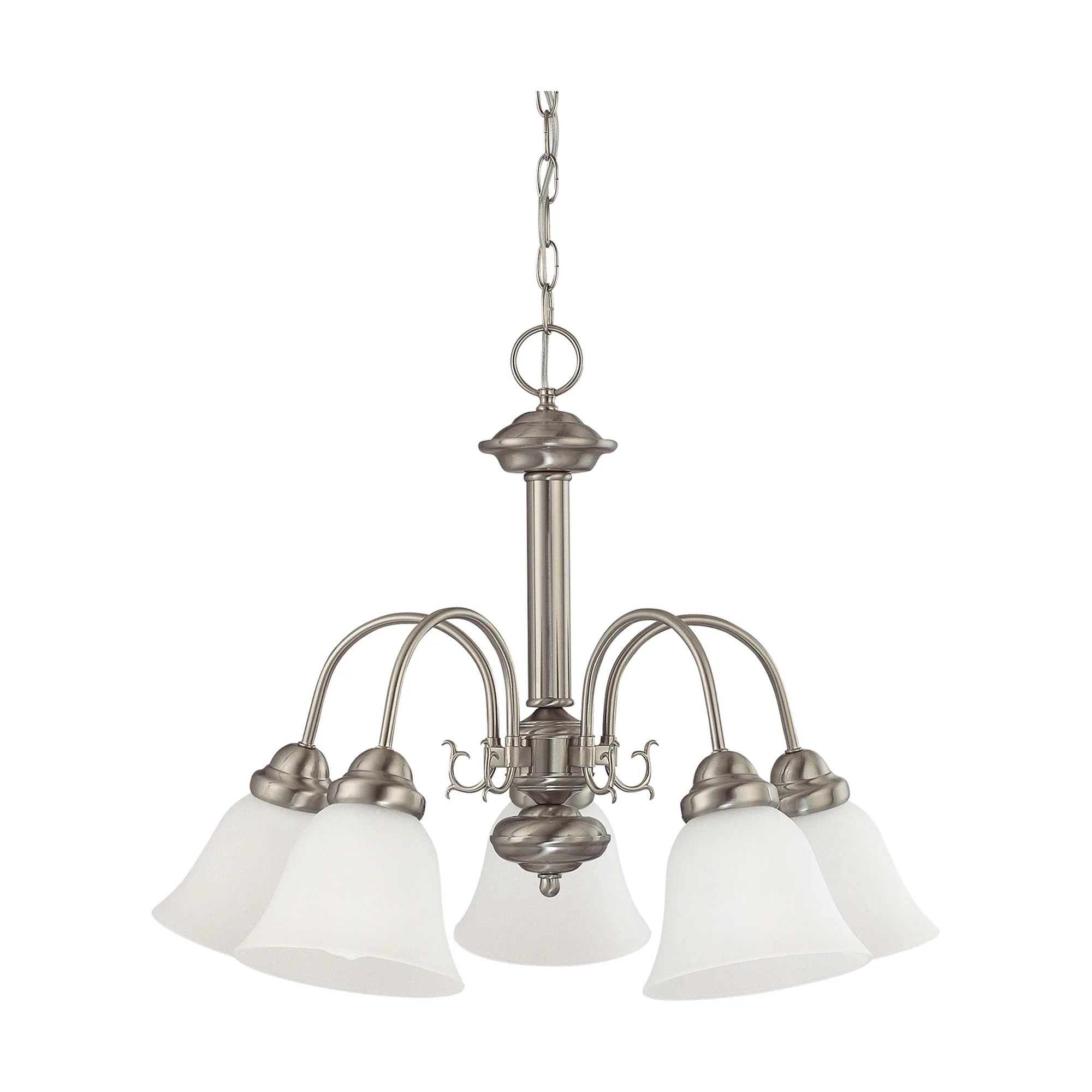 Ballerina 5-Light Chandelier with Frosted White Glass
