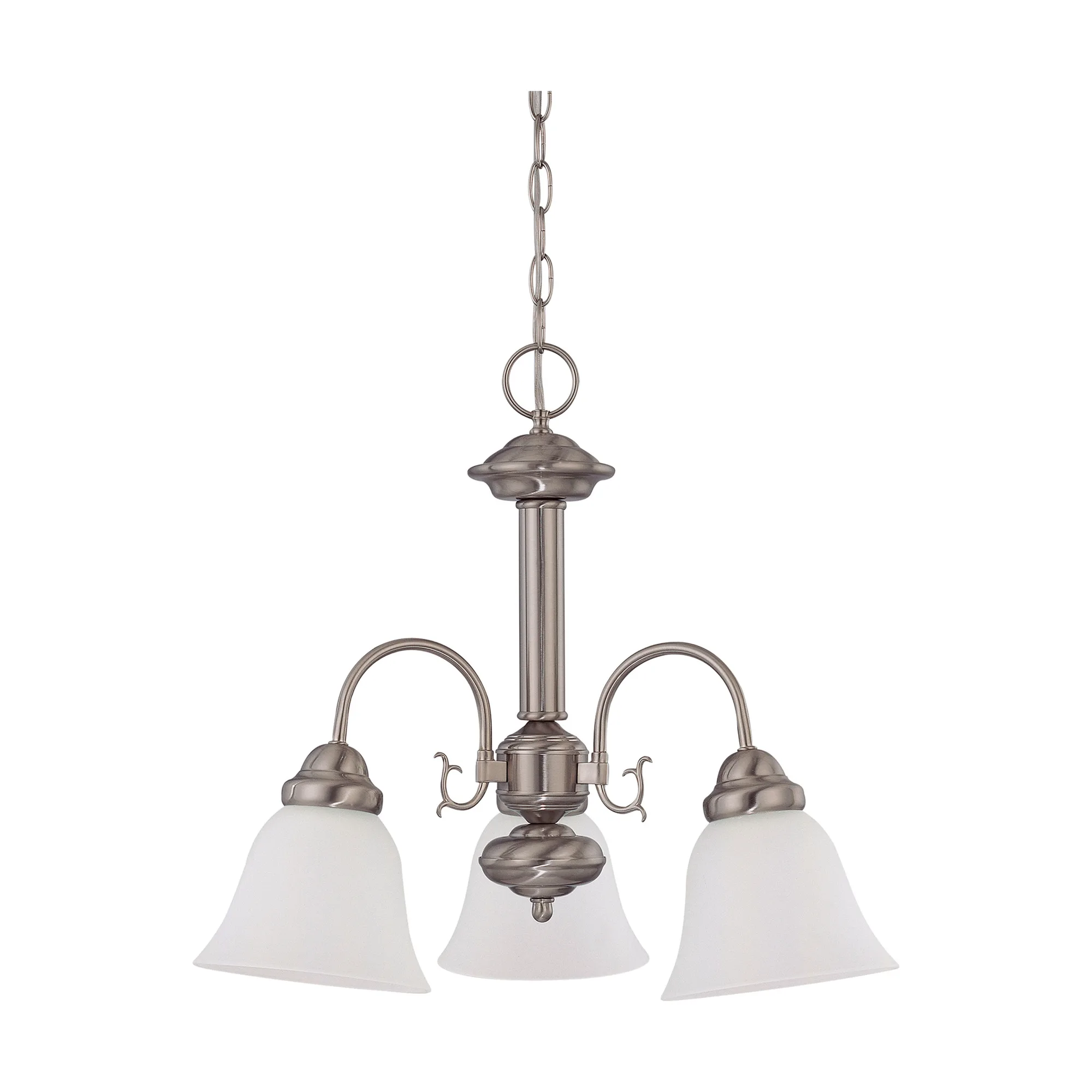 Ballerina 3-Light Chandelier with Frosted White Glass