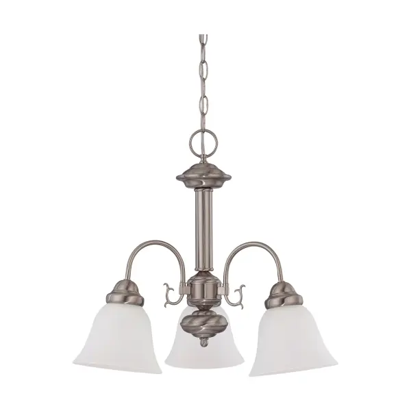 Ballerina 3-Light Chandelier with Frosted White Glass