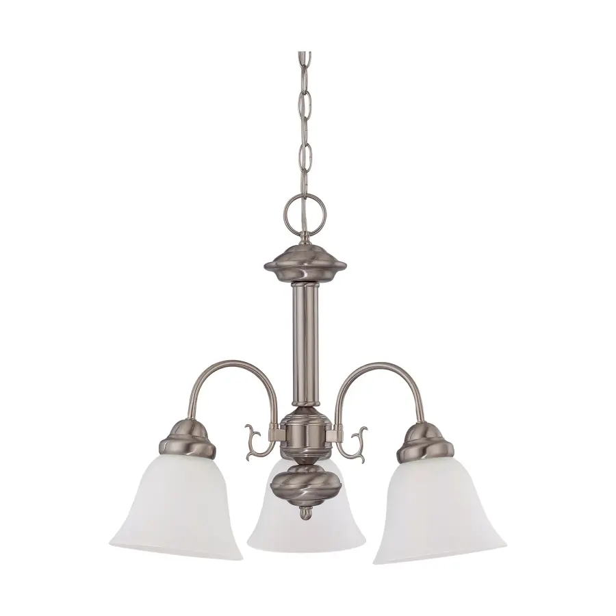 Ballerina 3-Light Chandelier with Frosted White Glass