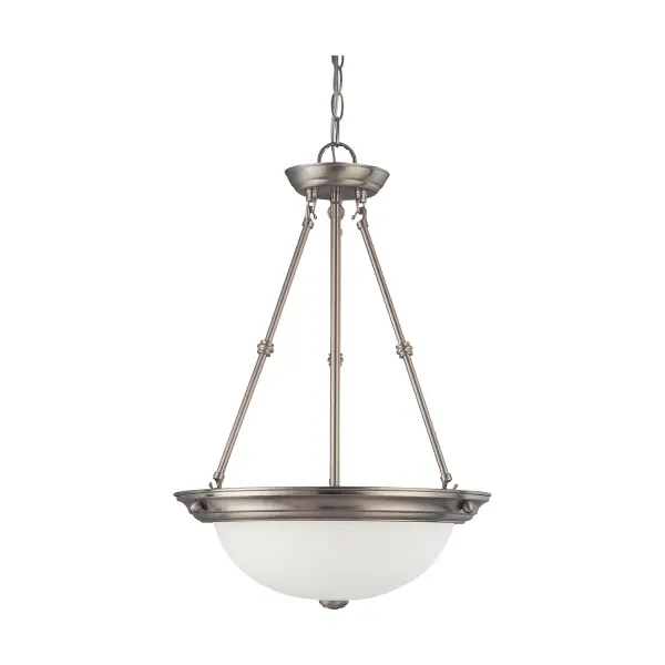3-Light Frosted White Glass Pendant