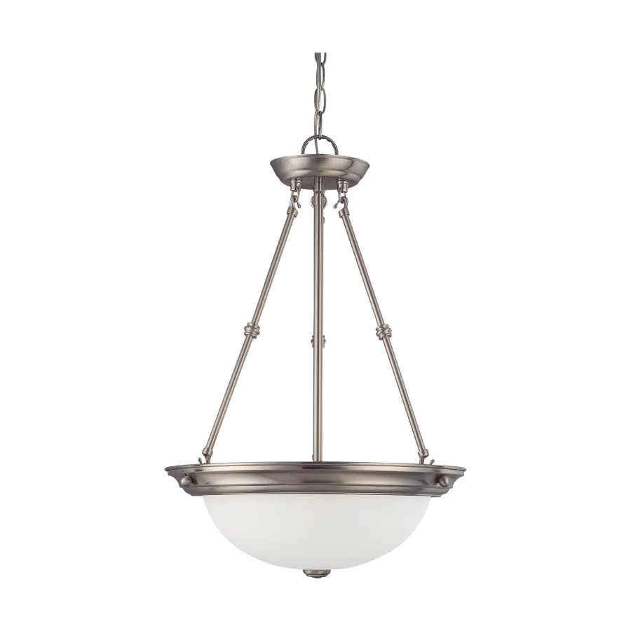 3-Light Frosted White Glass Pendant