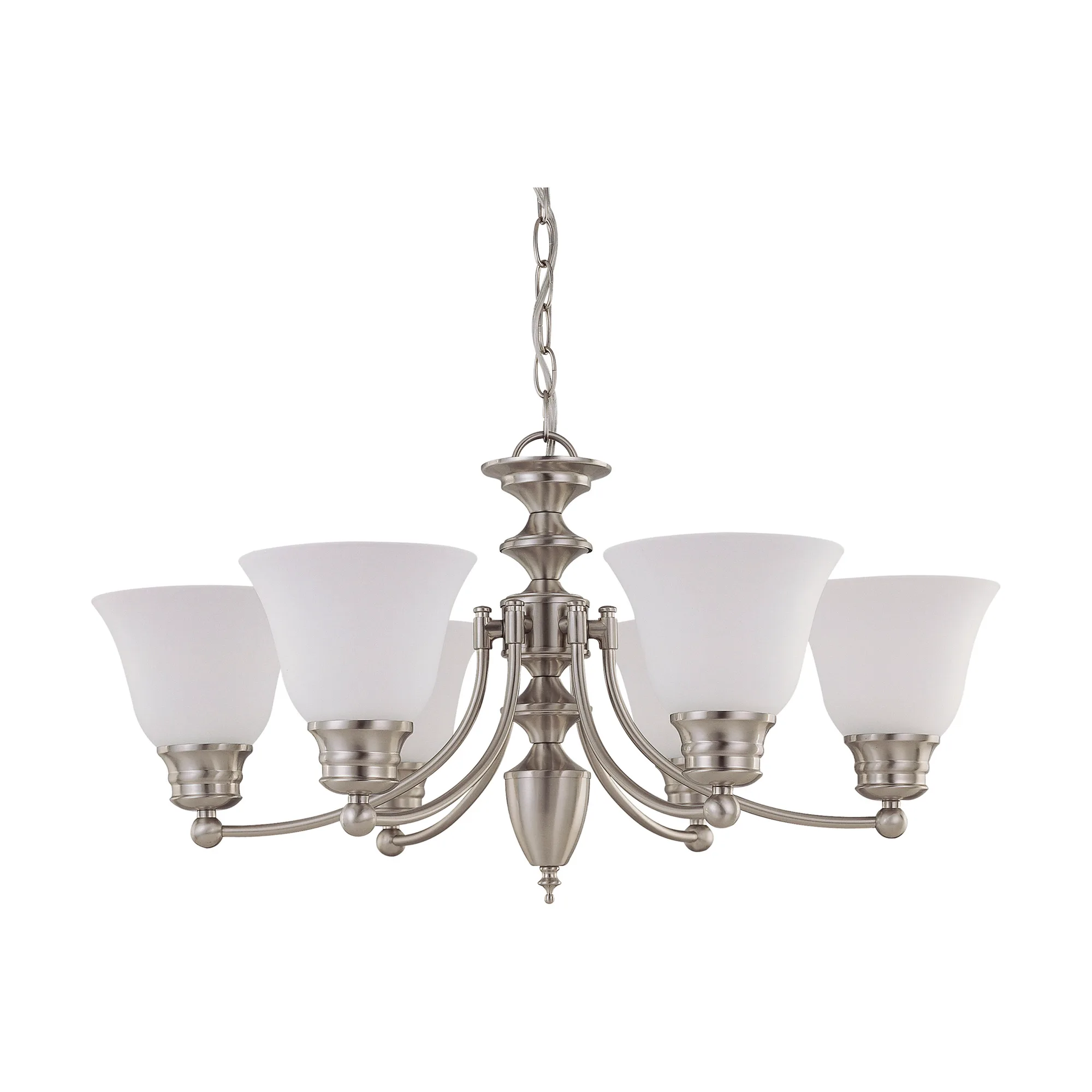 Empire 6-Light Chandelier with Frosted White Glass