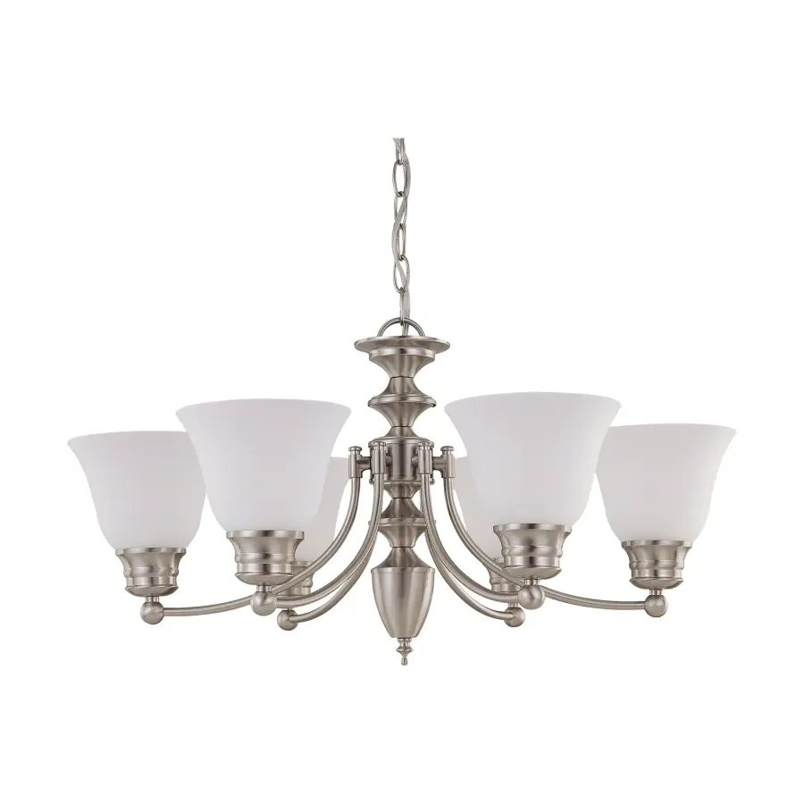 Empire 6-Light Chandelier with Frosted White Glass
