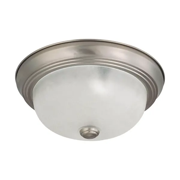 2-Light Flush Mount with Frosted White Glass