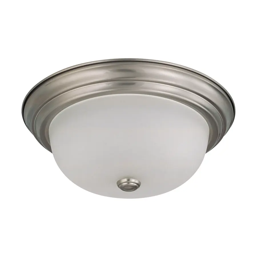2-Light Flush Mount with Frosted White Glass