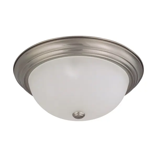 3-Light Flush Mount with Frosted White Glass